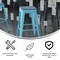 Emma and Oliver Cory Set of Four Backless Metal Stools with All-Weather Poly Resin Seats for Indoor Use Only